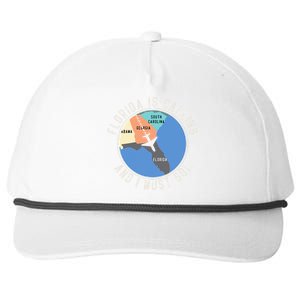 Florida Is Calling And I Must Go Florida Map Snapback Five-Panel Rope Hat