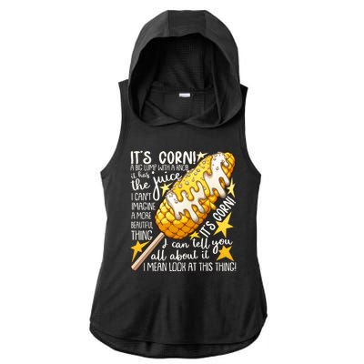 Funny It's Corn A Big Lump With A Knob Meme Ladies PosiCharge Tri-Blend Wicking Draft Hoodie Tank