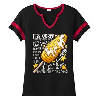 Funny It's Corn A Big Lump With A Knob Meme Ladies Halftime Notch Neck Tee