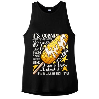Funny It's Corn A Big Lump With A Knob Meme Ladies PosiCharge Tri-Blend Wicking Tank