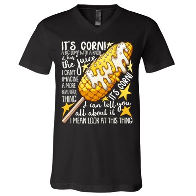 Funny It's Corn A Big Lump With A Knob Meme V-Neck T-Shirt