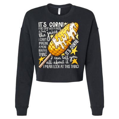 Funny It's Corn A Big Lump With A Knob Meme Cropped Pullover Crew