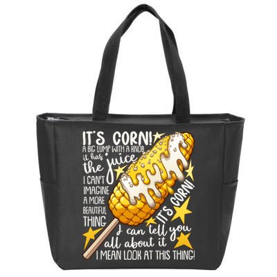 Funny It's Corn A Big Lump With A Knob Meme Zip Tote Bag
