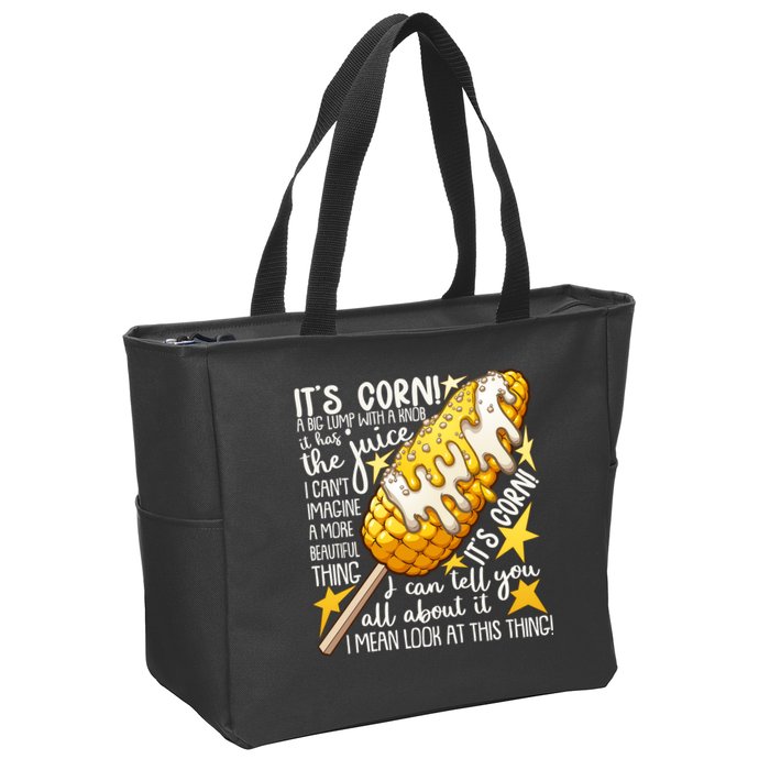 Funny It's Corn A Big Lump With A Knob Meme Zip Tote Bag
