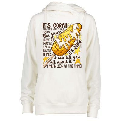 Funny It's Corn A Big Lump With A Knob Meme Womens Funnel Neck Pullover Hood