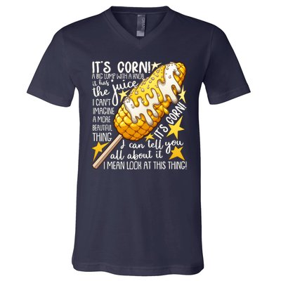 Funny It's Corn A Big Lump With A Knob Meme V-Neck T-Shirt