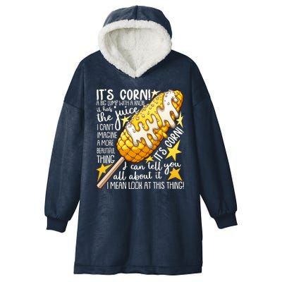 Funny It's Corn A Big Lump With A Knob Meme Hooded Wearable Blanket