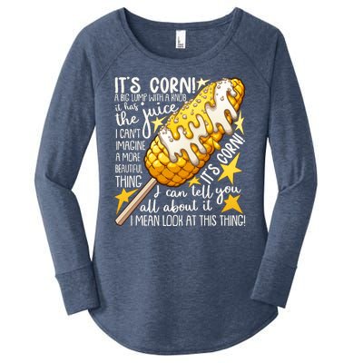 Funny It's Corn A Big Lump With A Knob Meme Women's Perfect Tri Tunic Long Sleeve Shirt