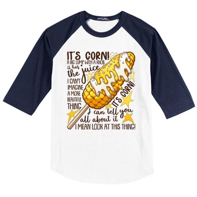 Funny It's Corn A Big Lump With A Knob Meme Baseball Sleeve Shirt