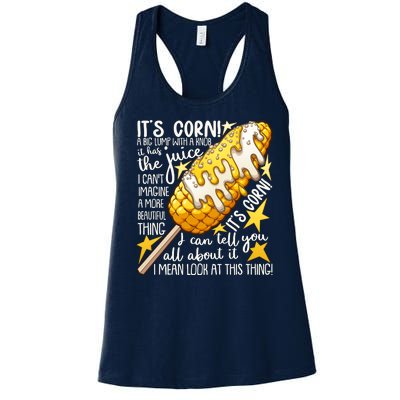 Funny It's Corn A Big Lump With A Knob Meme Women's Racerback Tank