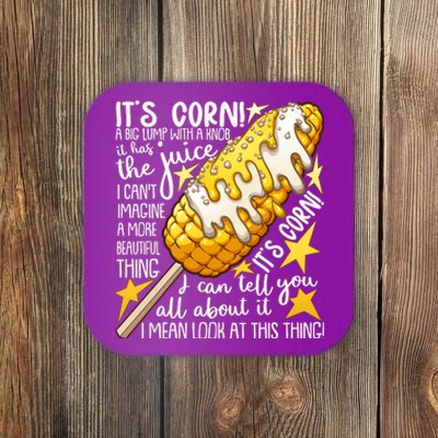 Funny It's Corn A Big Lump With A Knob Meme Coaster