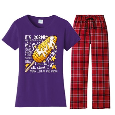 Funny It's Corn A Big Lump With A Knob Meme Women's Flannel Pajama Set