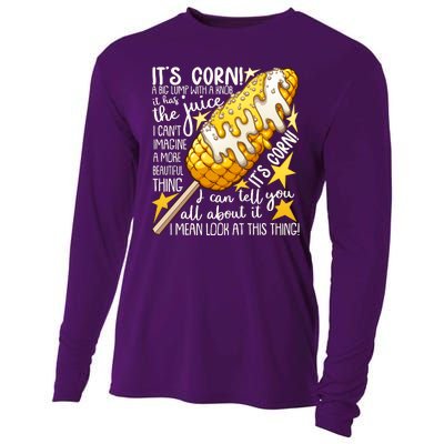 Funny It's Corn A Big Lump With A Knob Meme Cooling Performance Long Sleeve Crew