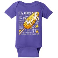 Funny It's Corn A Big Lump With A Knob Meme Baby Bodysuit