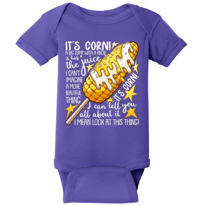 Funny It's Corn A Big Lump With A Knob Meme Baby Bodysuit