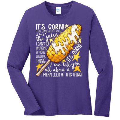 Funny It's Corn A Big Lump With A Knob Meme Ladies Long Sleeve Shirt