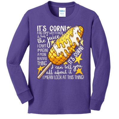 Funny It's Corn A Big Lump With A Knob Meme Kids Long Sleeve Shirt