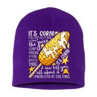 Funny It's Corn A Big Lump With A Knob Meme Short Acrylic Beanie