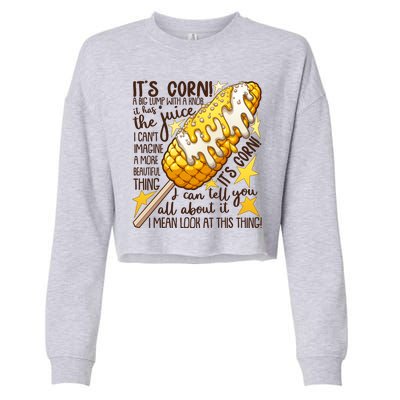 Funny It's Corn A Big Lump With A Knob Meme Cropped Pullover Crew