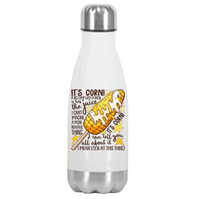 Funny It's Corn A Big Lump With A Knob Meme Stainless Steel Insulated Water Bottle