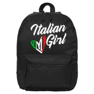 Funny Italy Culture Italian Roots Cute Italian 16 in Basic Backpack