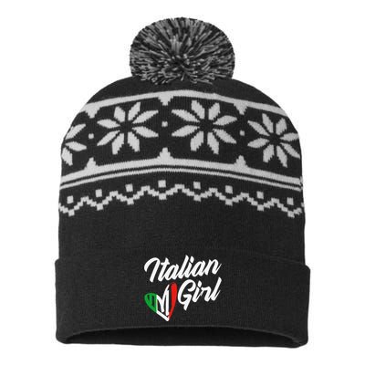 Funny Italy Culture Italian Roots Cute Italian USA-Made Snowflake Beanie