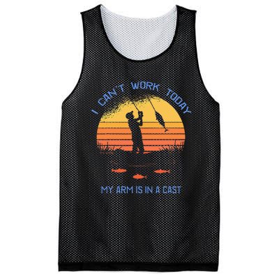 Fisherman I Cant Work Today My Arm Is In A Cast Funny Mesh Reversible Basketball Jersey Tank