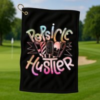 Funny Ice Cream Retro Popsicle Hustler Golf Towel