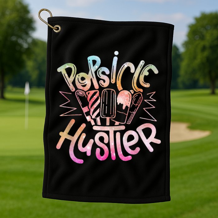 Funny Ice Cream Retro Popsicle Hustler Golf Towel