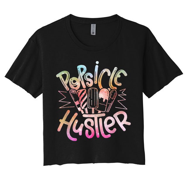Funny Ice Cream Retro Popsicle Hustler Crop Top