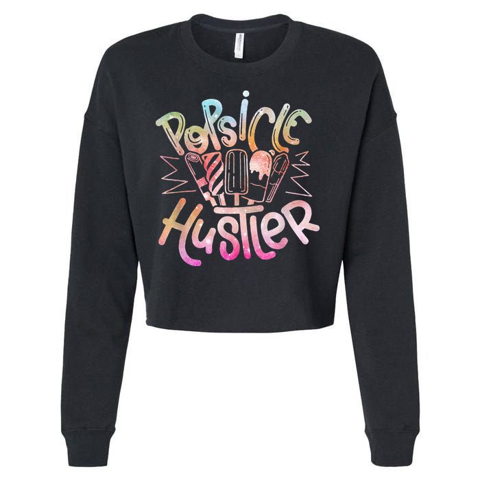 Funny Ice Cream Retro Popsicle Hustler Cropped Pullover Crew