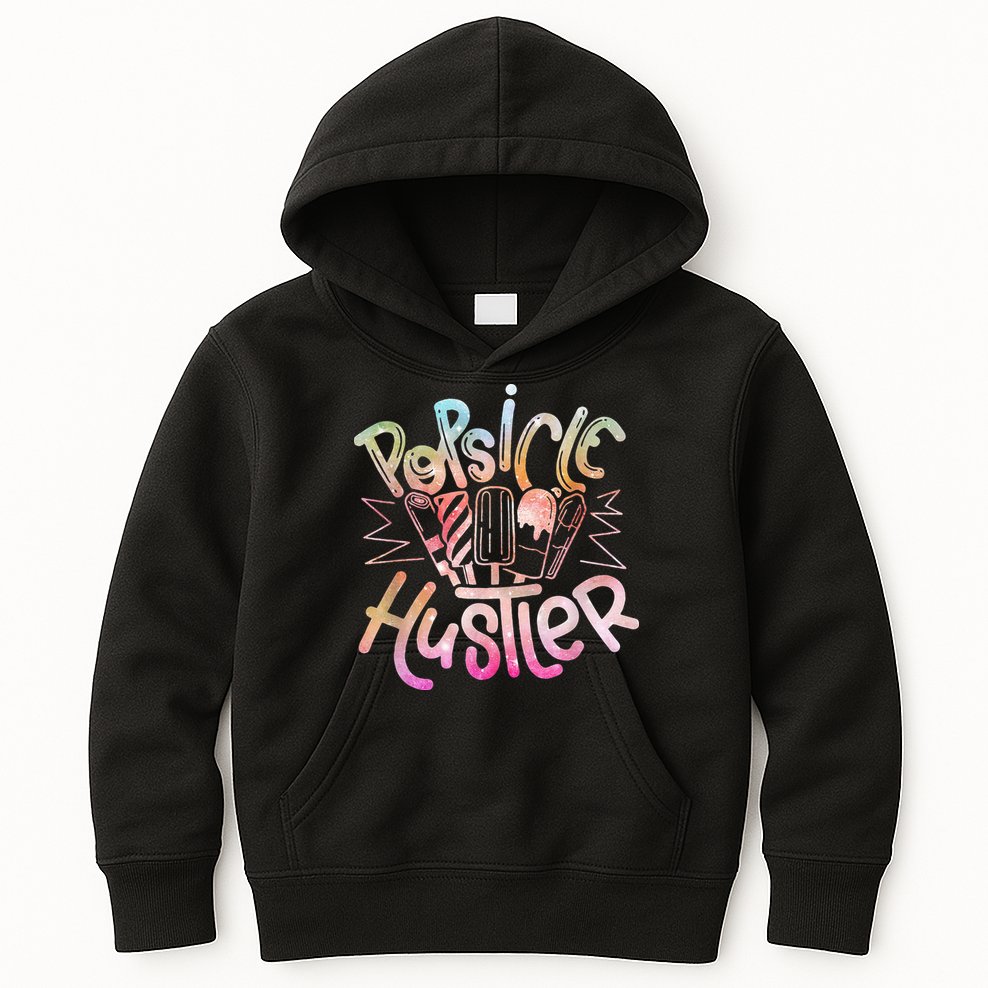 Funny Ice Cream Retro Popsicle Hustler Kids Hoodie