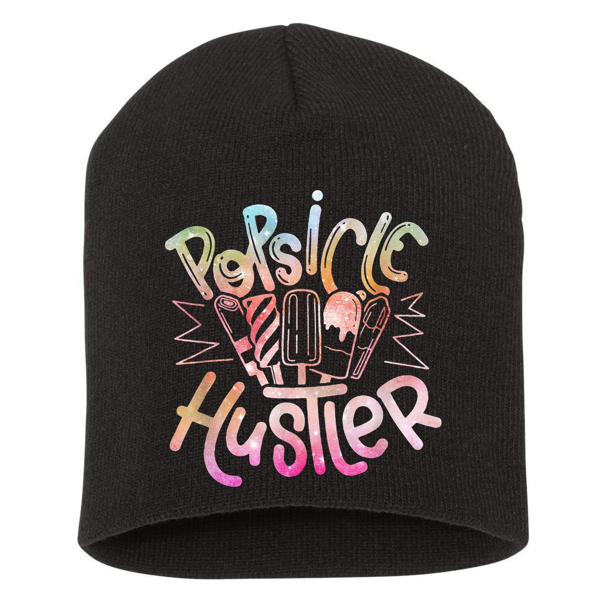 Funny Ice Cream Retro Popsicle Hustler Short Acrylic Beanie
