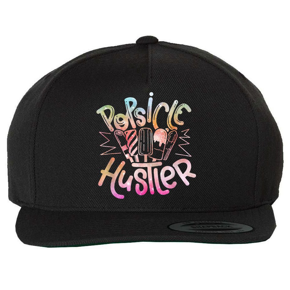 Funny Ice Cream Retro Popsicle Hustler Wool Snapback Cap