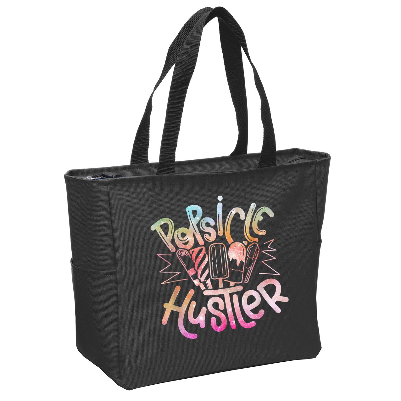 Funny Ice Cream Retro Popsicle Hustler Zip Tote Bag