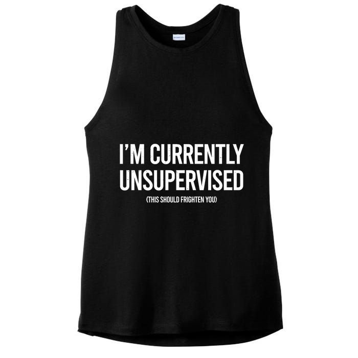 Funny Im Currently Unsupervised This Should Frighten You Ladies PosiCharge Tri-Blend Wicking Tank