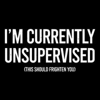 Funny Im Currently Unsupervised This Should Frighten You Drawstring Bag