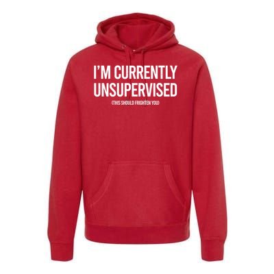 Funny Im Currently Unsupervised This Should Frighten You Premium Hoodie