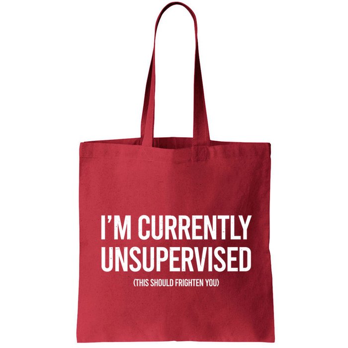Funny Im Currently Unsupervised This Should Frighten You Bag