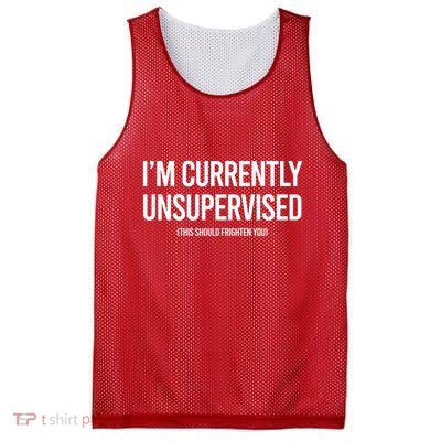 Funny Im Currently Unsupervised This Should Frighten You Mesh Reversible Basketball Jersey Tank