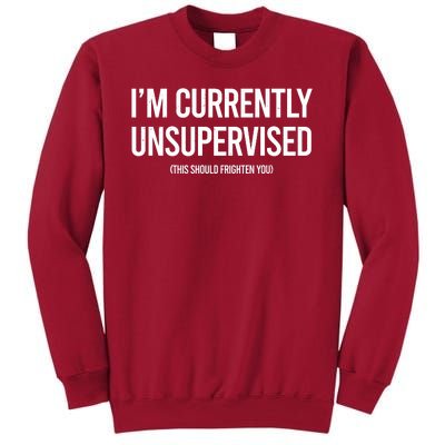 Funny Im Currently Unsupervised This Should Frighten You Tall Sweatshirt