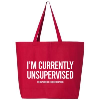Funny Im Currently Unsupervised This Should Frighten You 25L Jumbo Tote