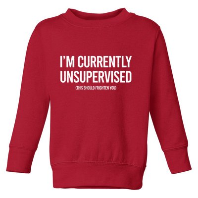 Funny Im Currently Unsupervised This Should Frighten You Toddler Sweatshirt