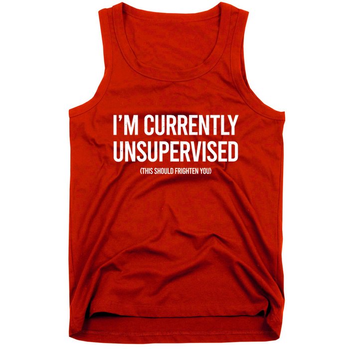Funny Im Currently Unsupervised This Should Frighten You Tank Top