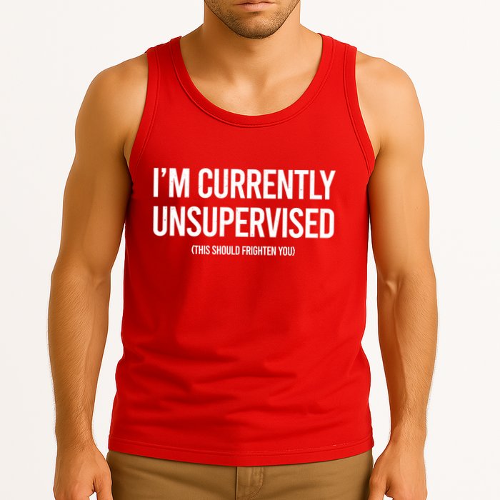Funny Im Currently Unsupervised This Should Frighten You Tank Top