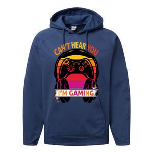 Funny I Cant Hear You I Am Gaming Valentine Xmas Bday Gift Performance Fleece Hoodie