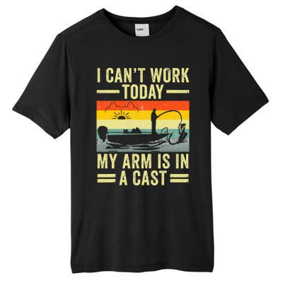 Fisherman I Can't Work Today My Arm Is in Cast Funny Fishing Tall Fusion ChromaSoft Performance T-Shirt