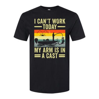 Fisherman I Can't Work Today My Arm Is in Cast Funny Fishing Softstyle CVC T-Shirt