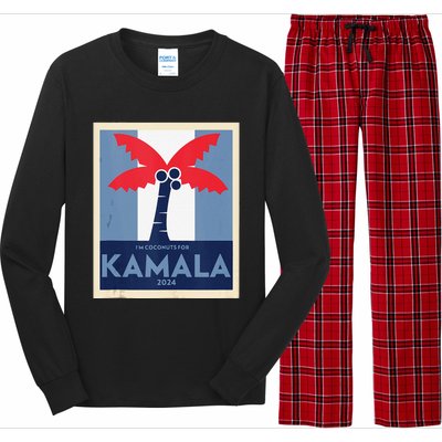 Funny IM Coconuts For Kamala Meme 2024 President Election Long Sleeve Pajama Set