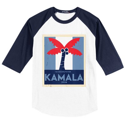 Funny IM Coconuts For Kamala Meme 2024 President Election Baseball Sleeve Shirt